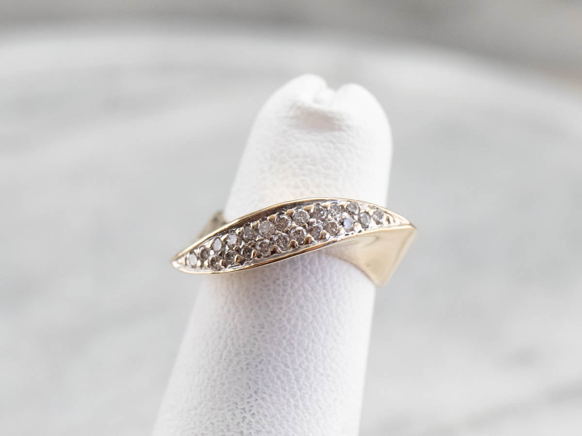 Modernist Gold Diamond Band