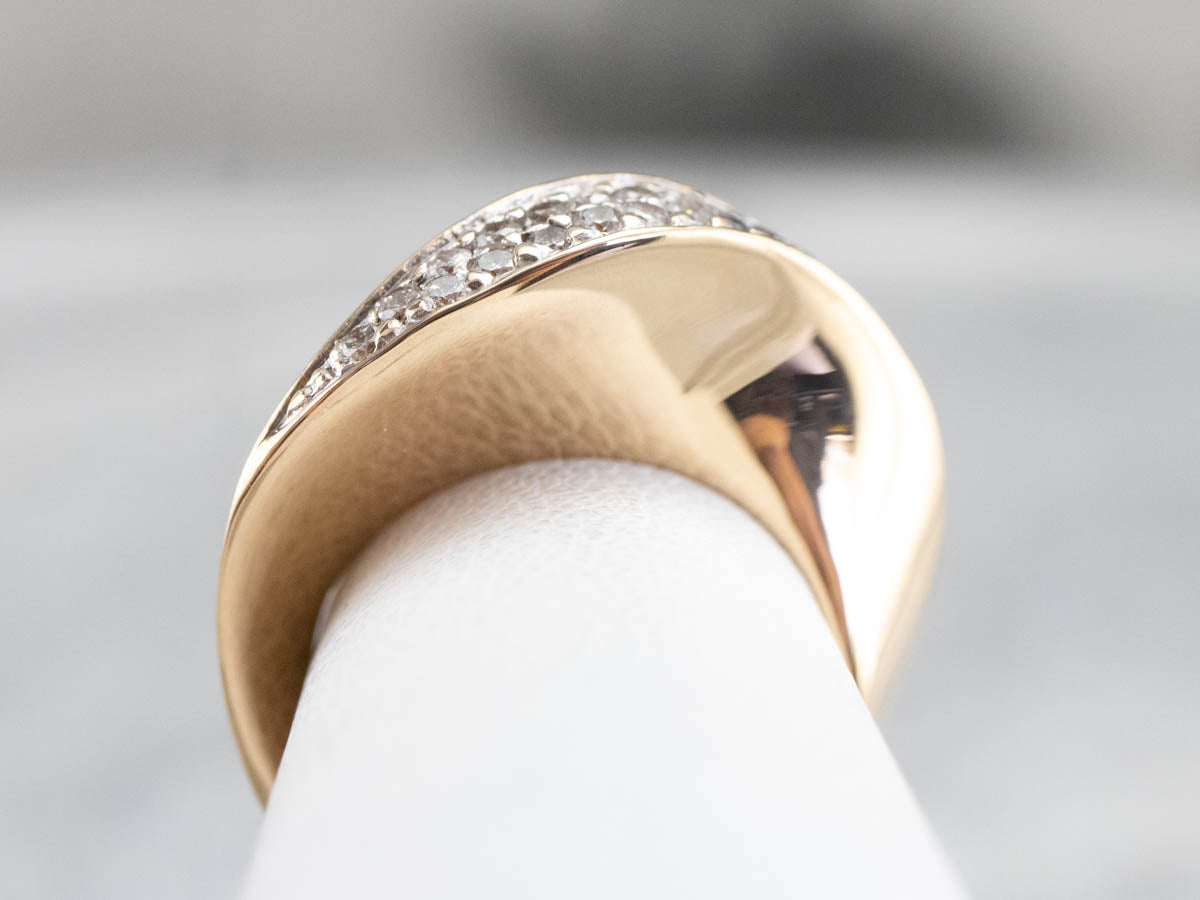 Modernist Gold Diamond Band