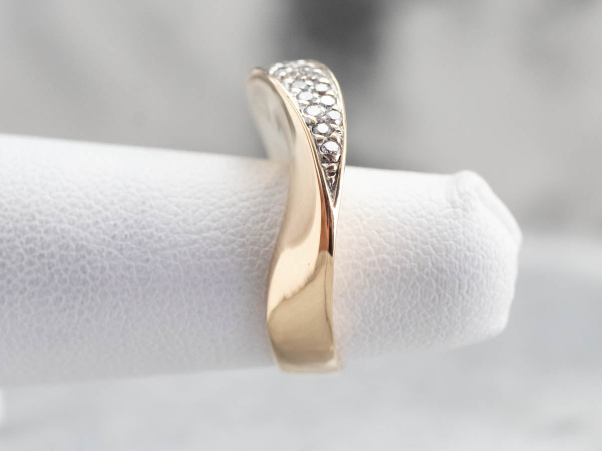Modernist Gold Diamond Band