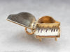 Vintage Gold Enamel Piano Charm