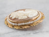 Antique Cam & Co Cameo and Seed Pearl Brooch