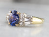 High 18K Gold Sapphire and Diamond Ring
