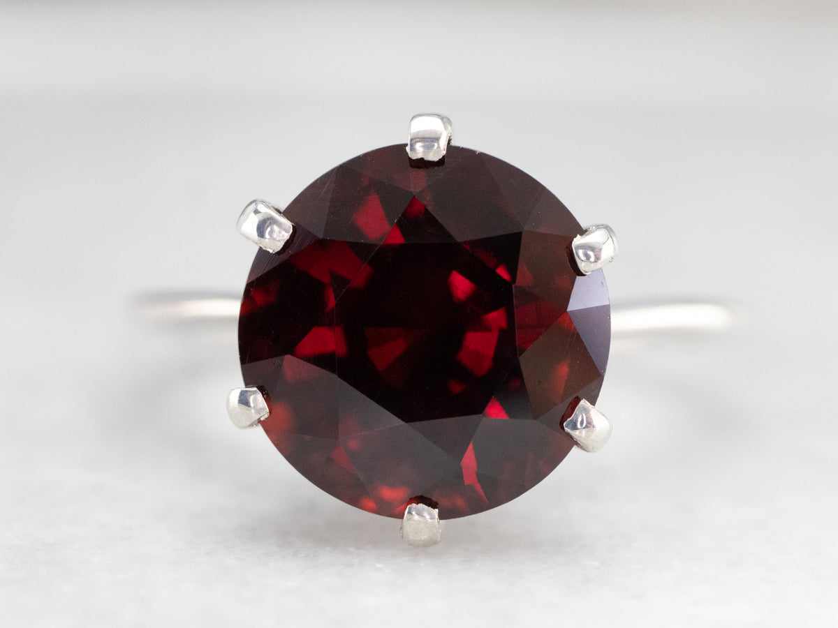 Sterling Silver Garnet Cockatil Ring