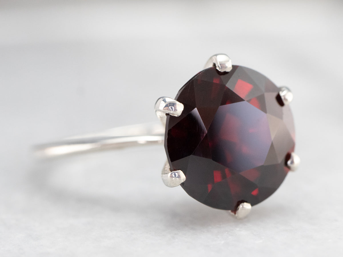 Sterling Silver Garnet Cockatil Ring