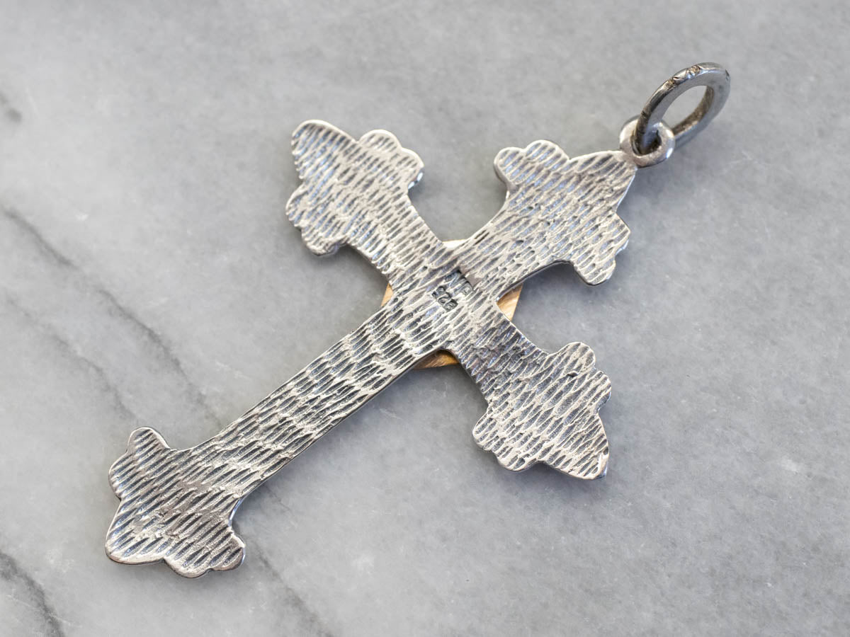 Mixed Metal "SC" Signet Cross