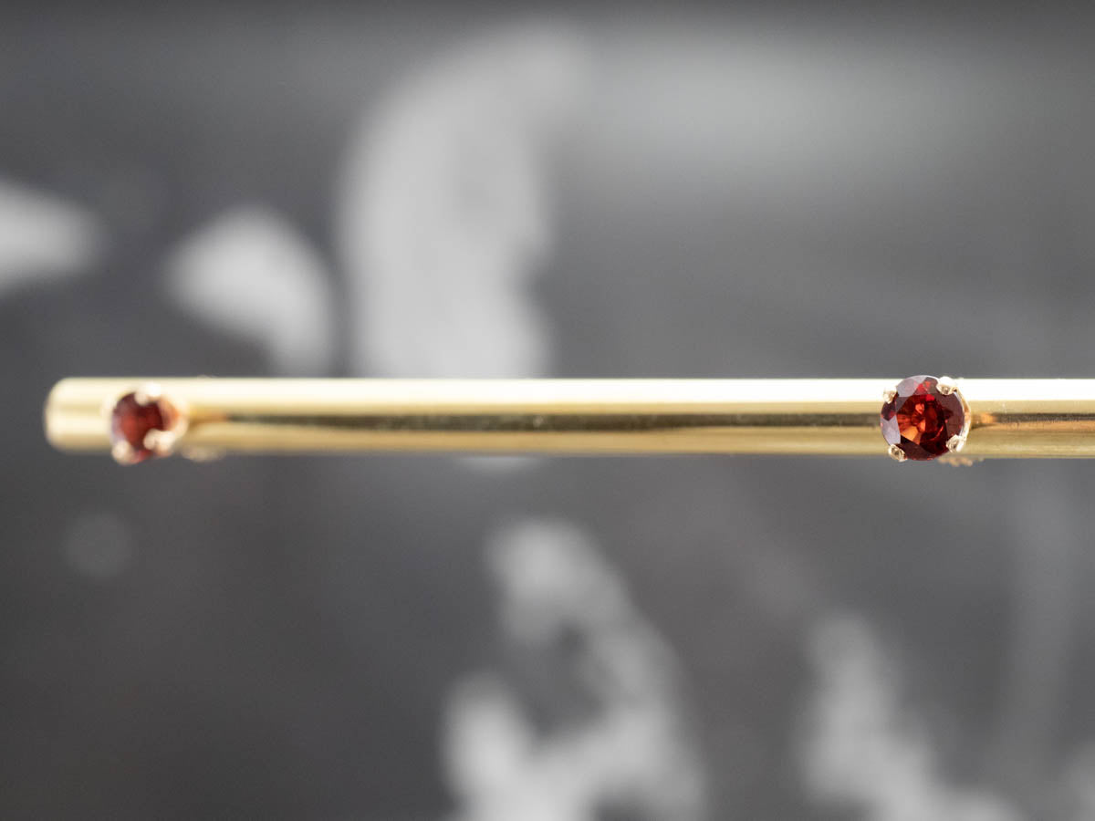 Yellow Gold Garnet Stud Earrings