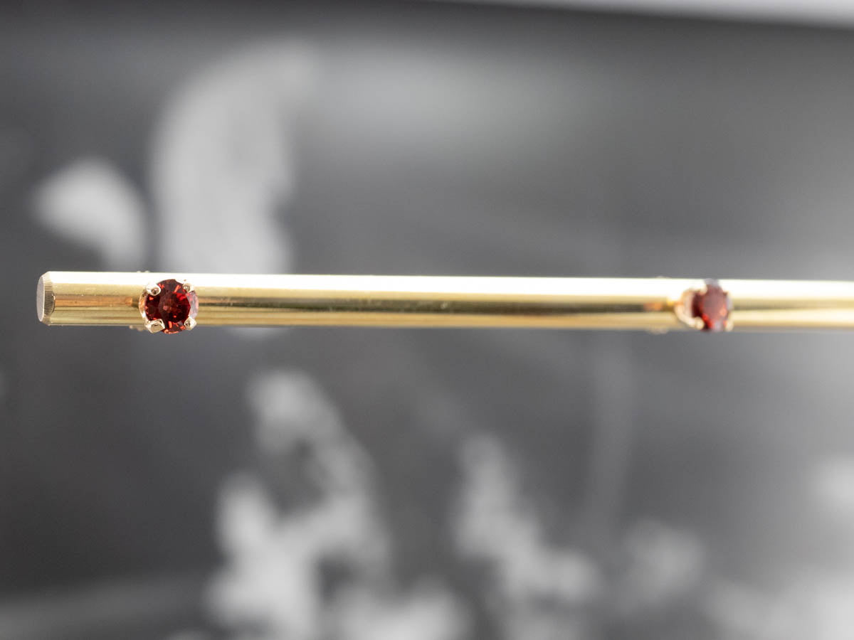 Yellow Gold Garnet Stud Earrings