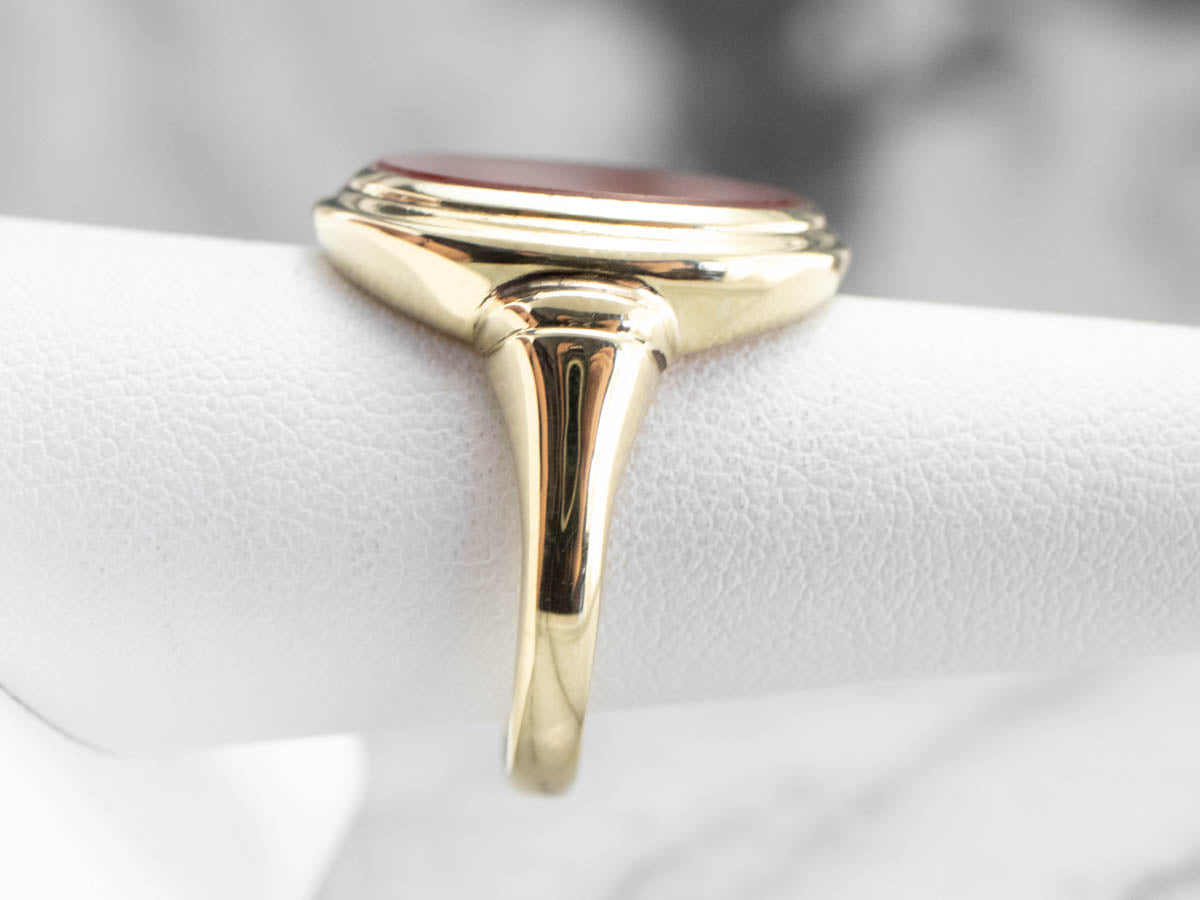 Green Gold Carnelian Statement Ring