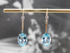 Floral Two Tone Gold Topaz Drop Earrings