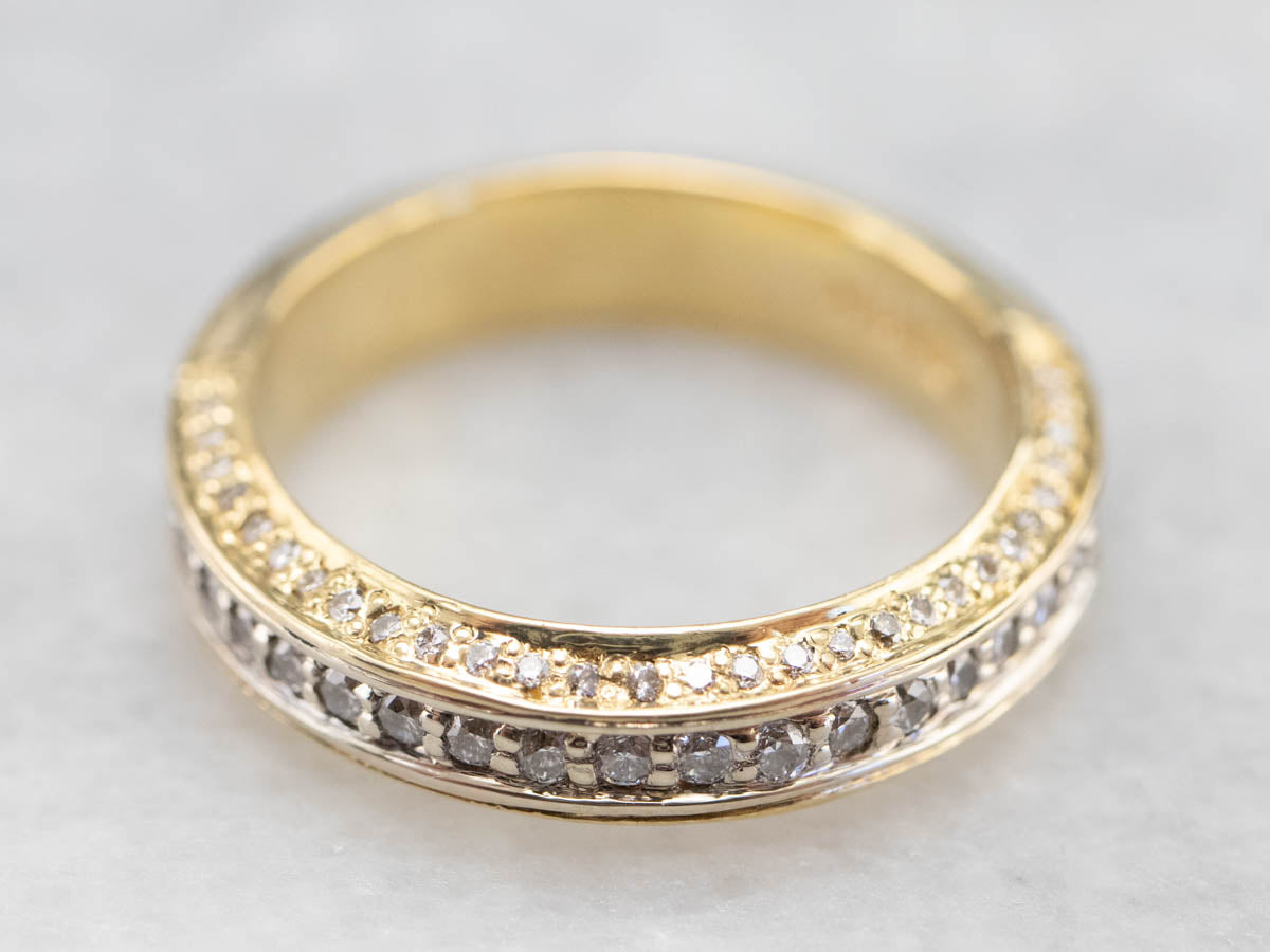 Diamond Encrusted 18K Gold Wedding Band