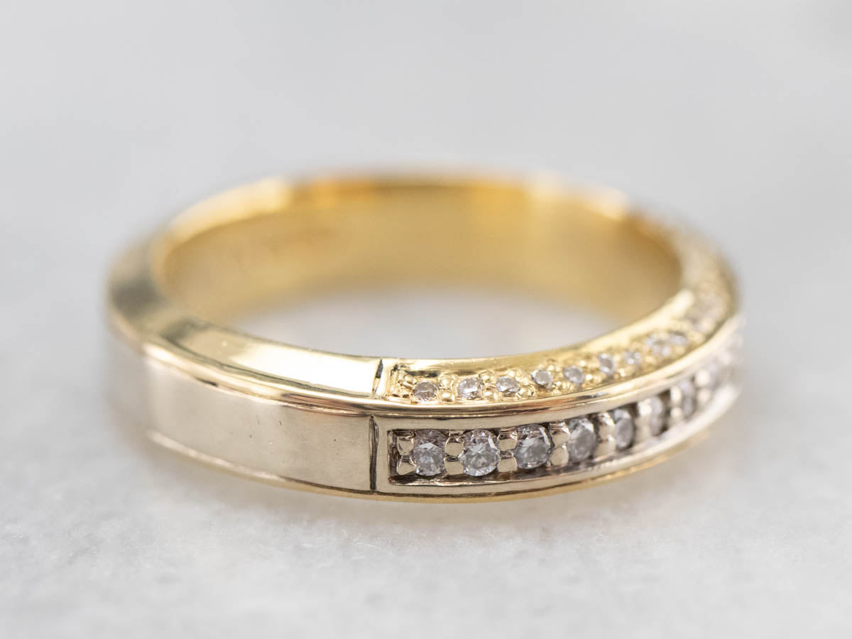 Diamond Encrusted 18K Gold Wedding Band