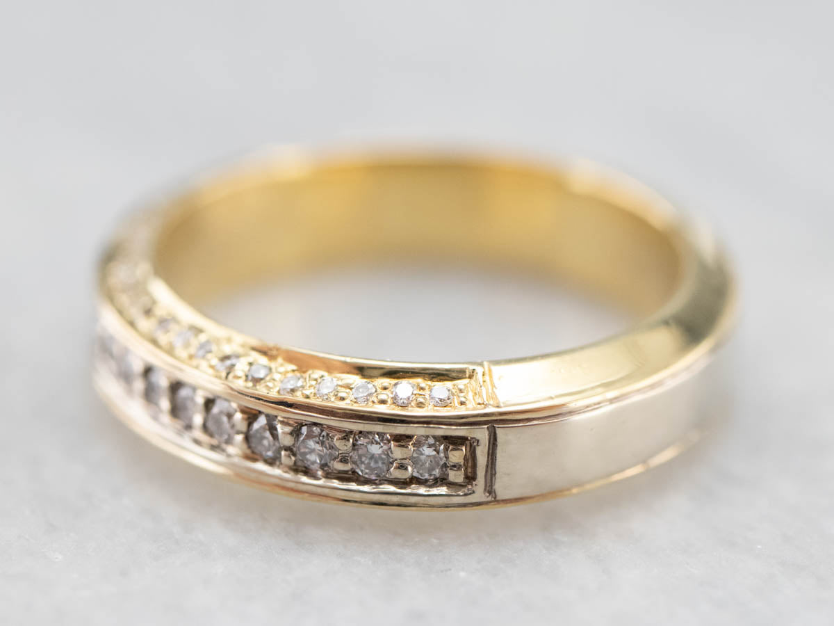 Diamond Encrusted 18K Gold Wedding Band
