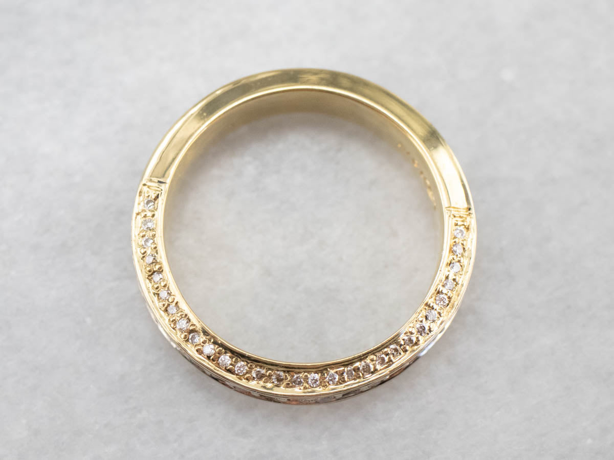 Diamond Encrusted 18K Gold Wedding Band