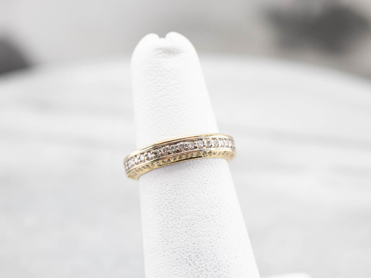 Diamond Encrusted 18K Gold Wedding Band