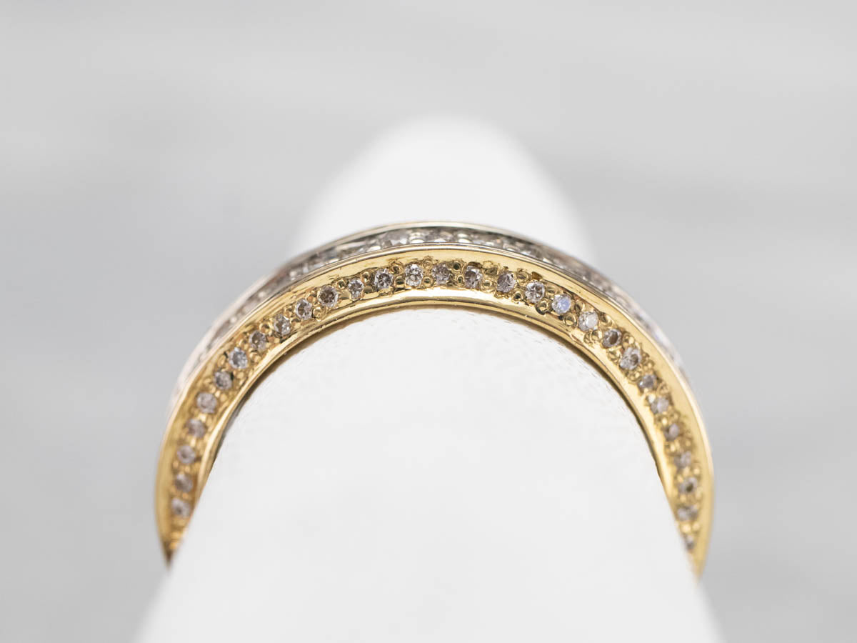 Diamond Encrusted 18K Gold Wedding Band