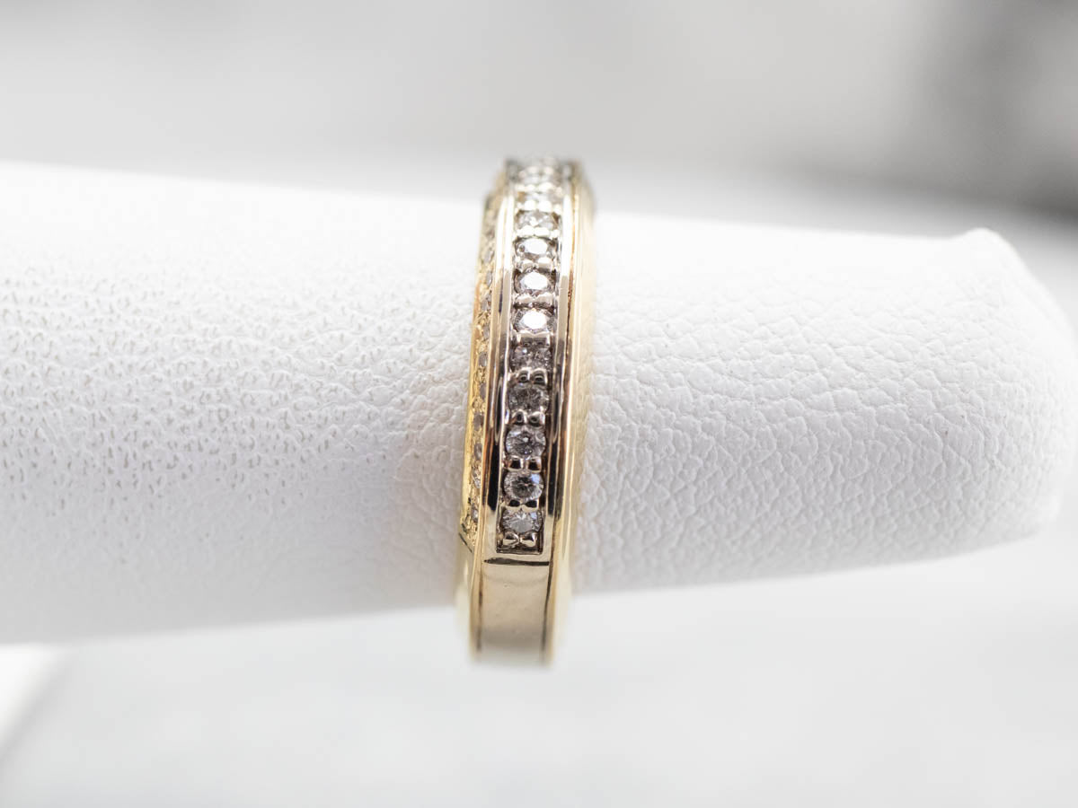 Diamond Encrusted 18K Gold Wedding Band