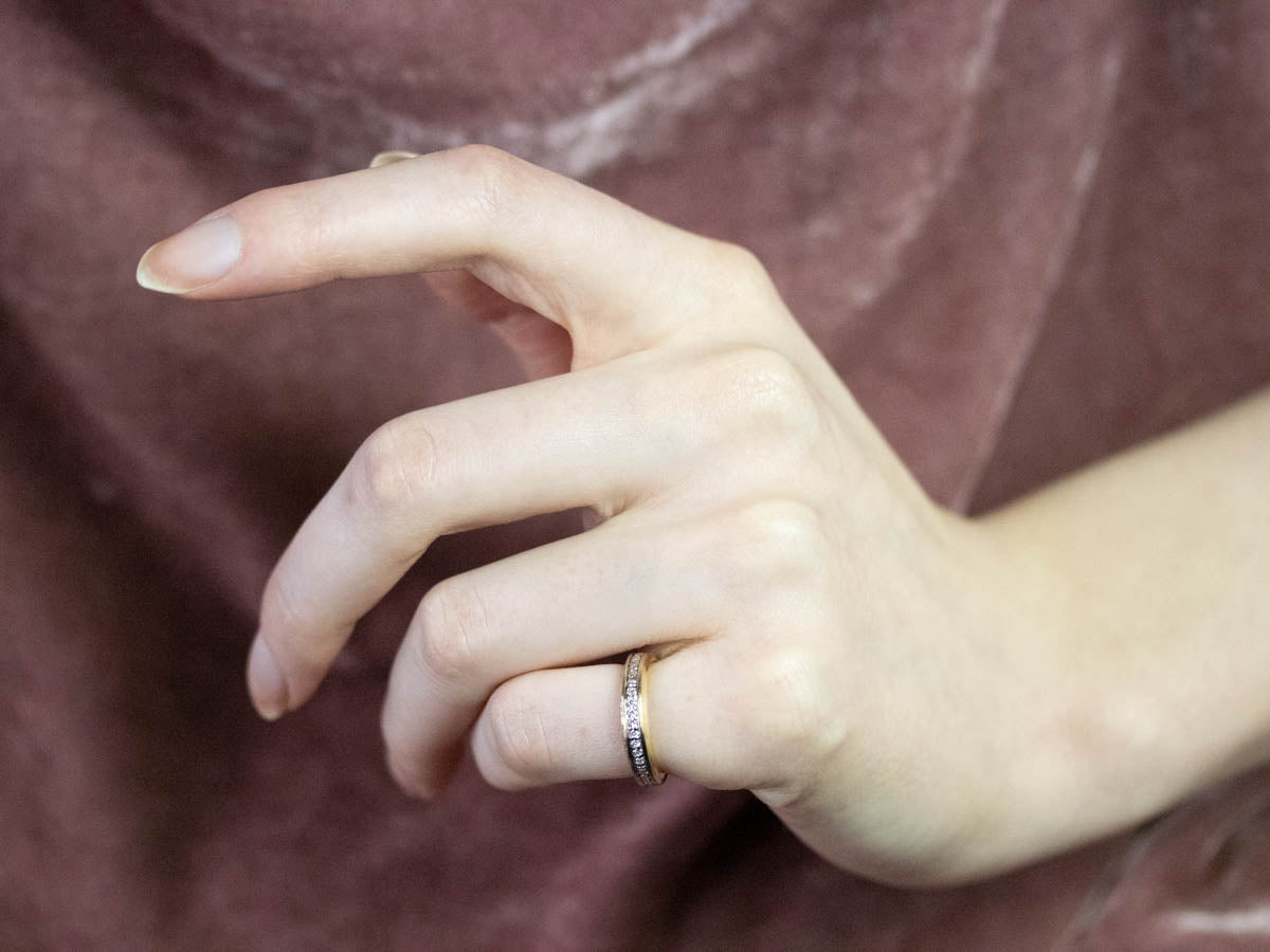 Diamond Encrusted 18K Gold Wedding Band