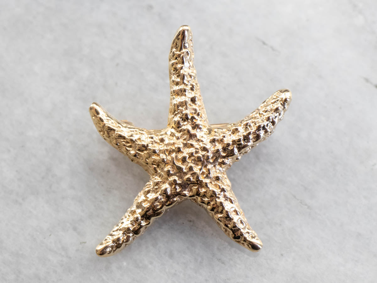 Broche de estrella de mar de oro vintage