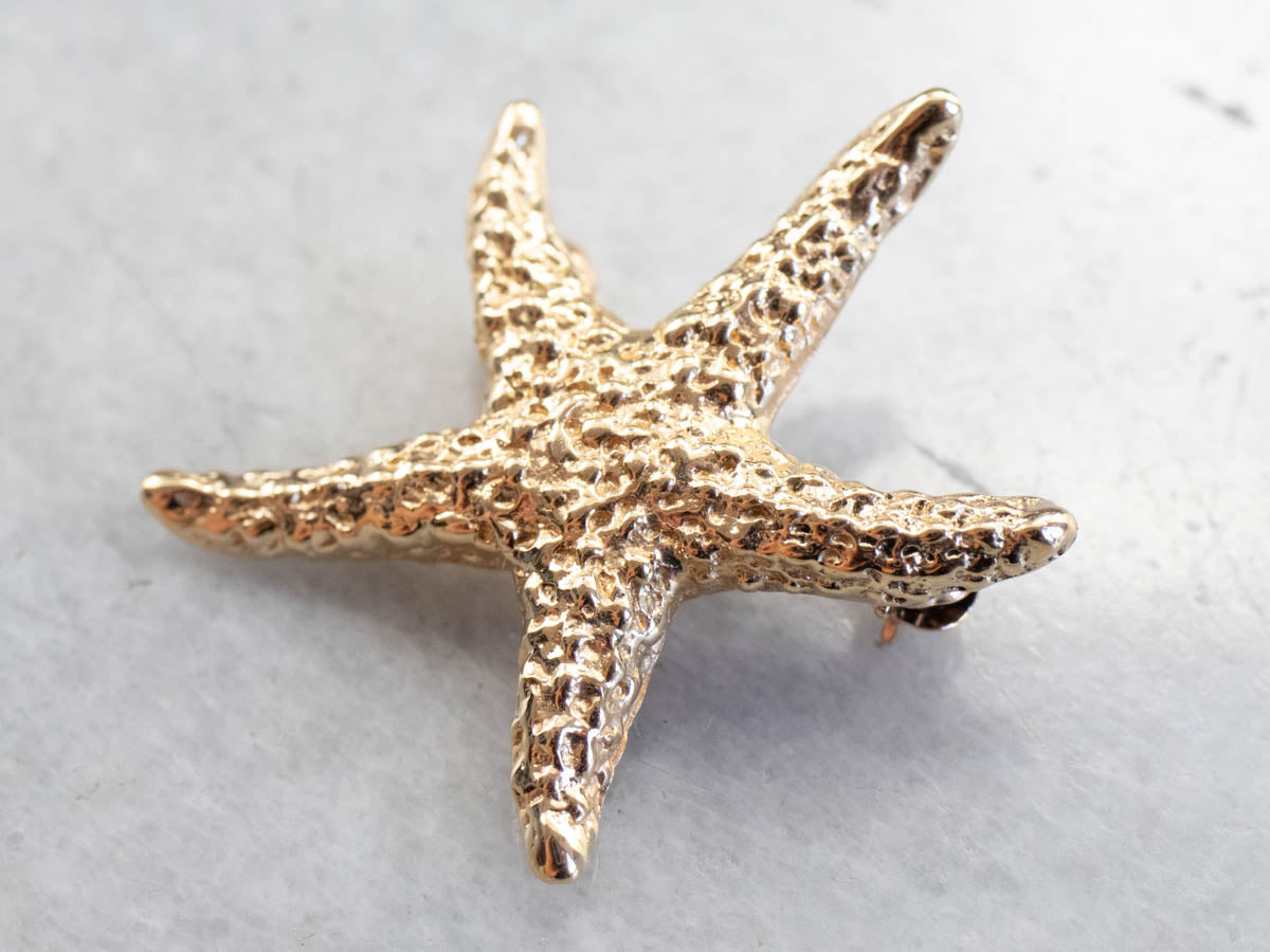 Vintage Gold Starfish Brooch