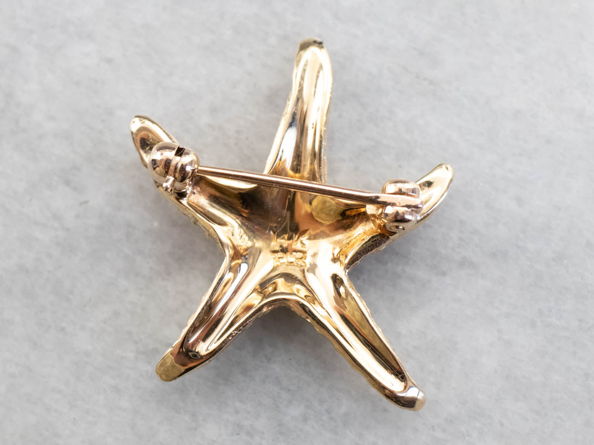Vintage Gold Starfish Brooch