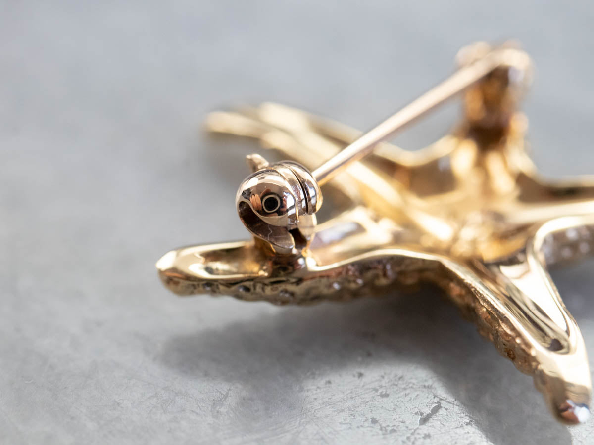 Vintage Gold Starfish Brooch