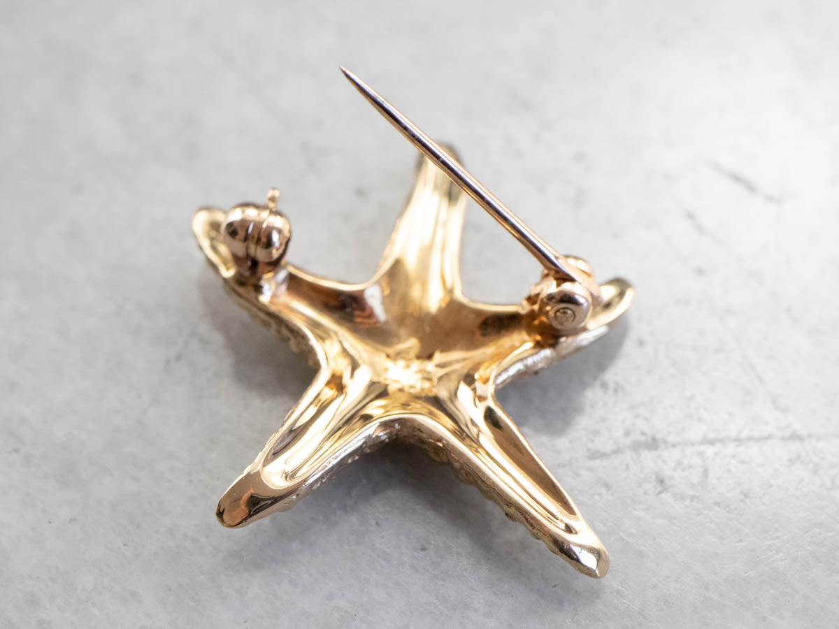 Vintage Gold Starfish Brooch