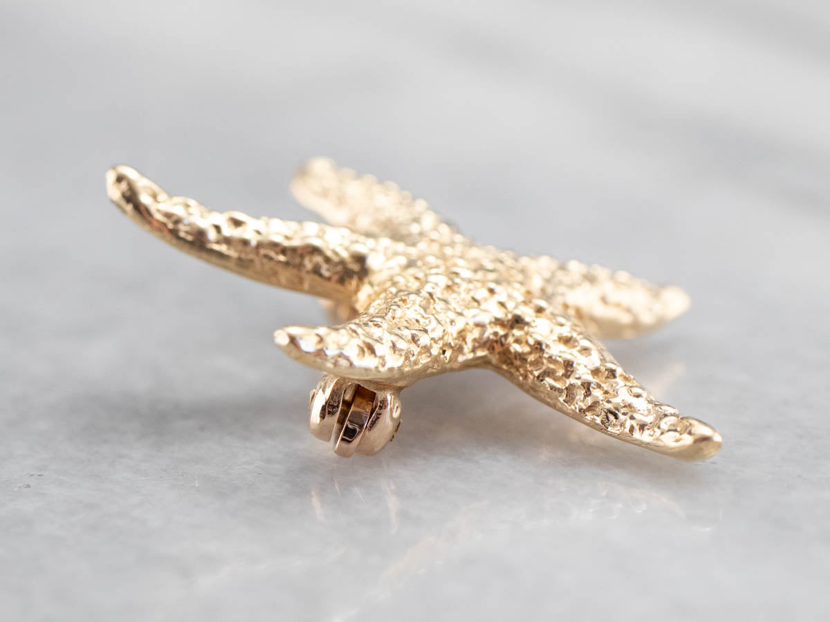 Vintage Gold Starfish Brooch