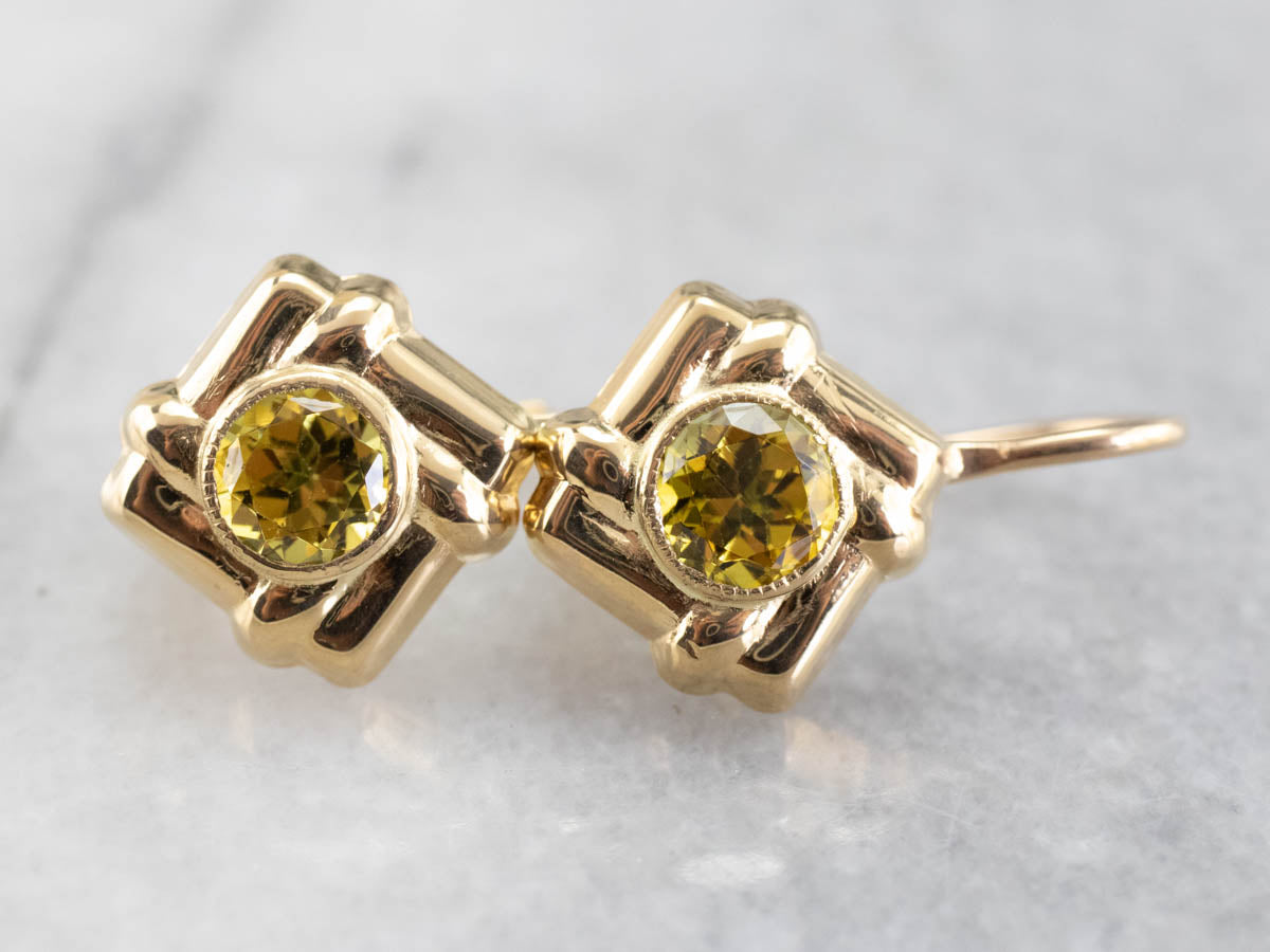 Mali Garnet 18K Gold Drop Earrings