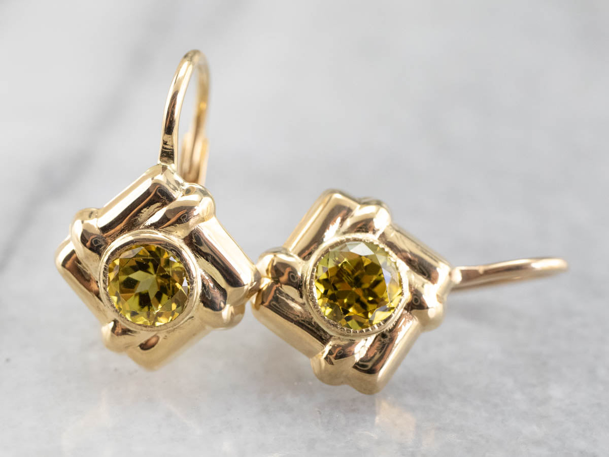 Mali Garnet 18K Gold Drop Earrings