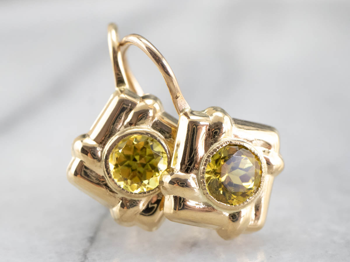 Mali Garnet 18K Gold Drop Earrings