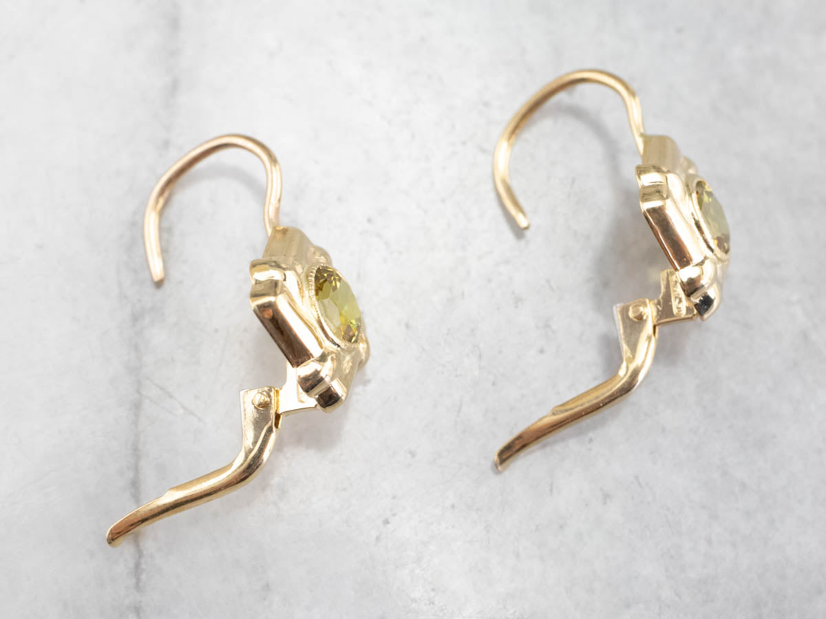 Mali Garnet 18K Gold Drop Earrings