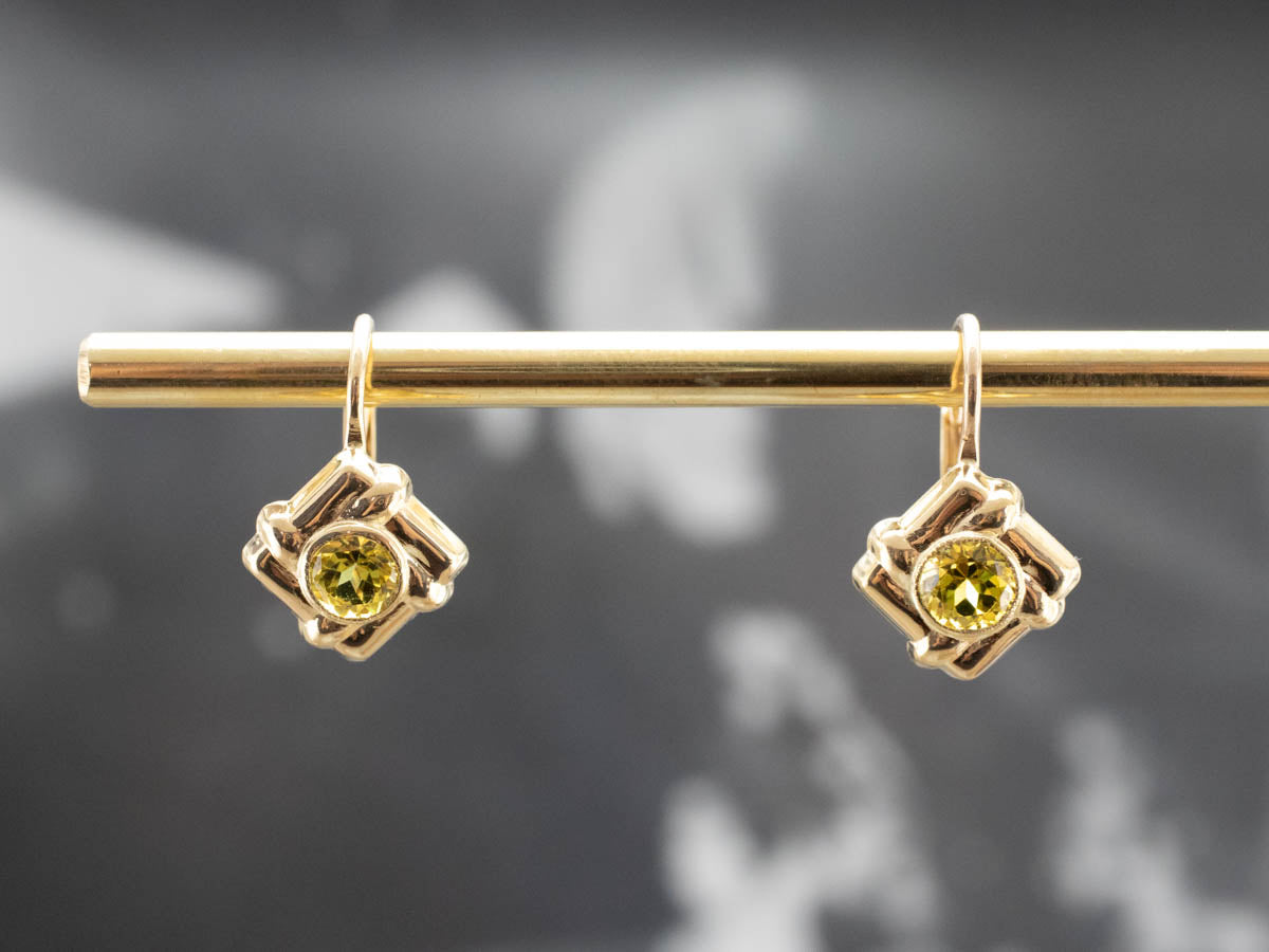 Mali Garnet 18K Gold Drop Earrings