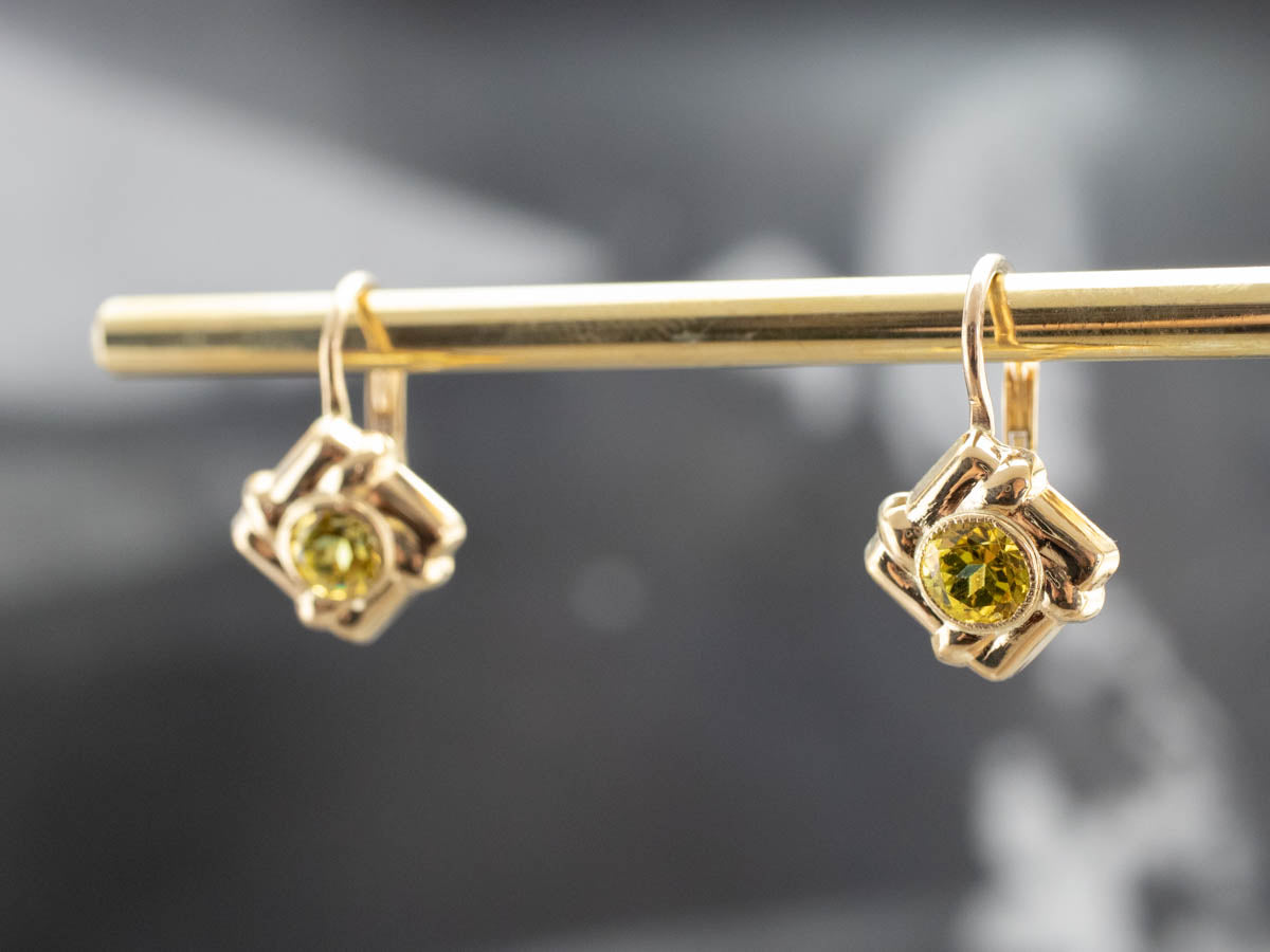 Mali Garnet 18K Gold Drop Earrings