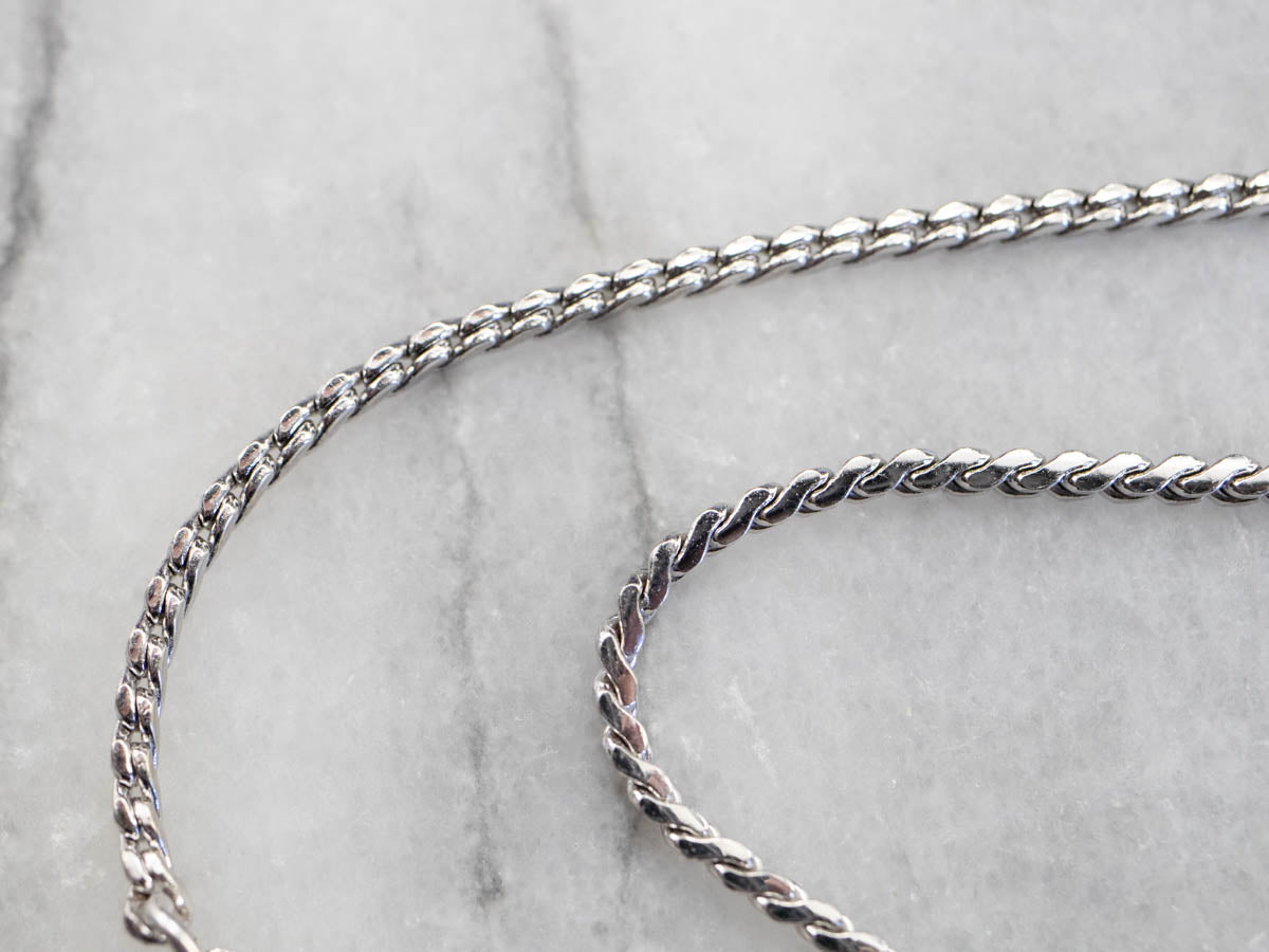 Mixed Metal Floral "JB" Signet Necklace