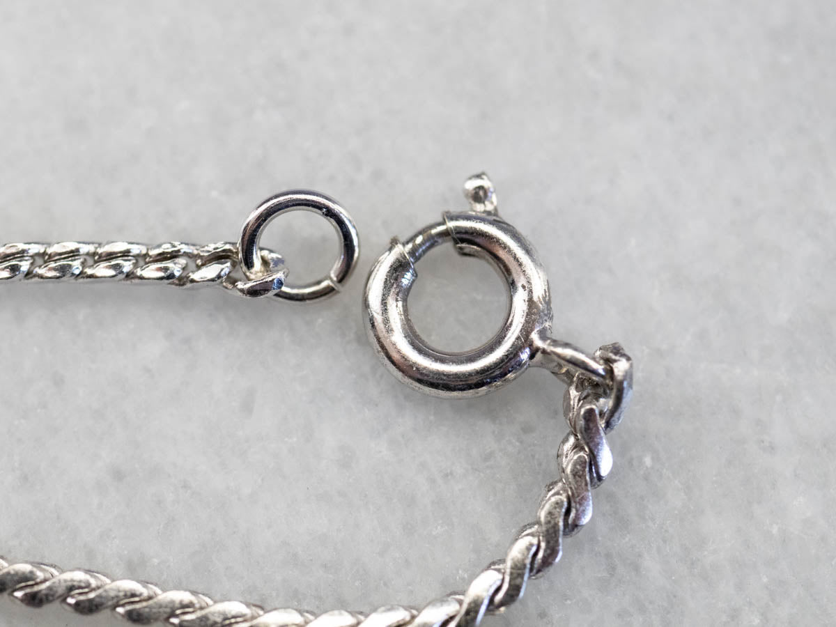 Mixed Metal Floral "JB" Signet Necklace