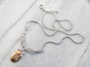 Mixed Metal Floral "JB" Signet Necklace