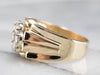 Diamond Cluster Two Tone Gold Statement Band