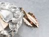 Ornate Diamond "M" Monogram Mixed Metal Brooch