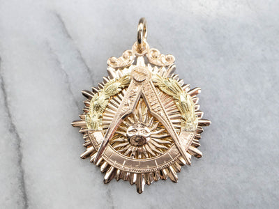 Antique Gold Masonic Medallion