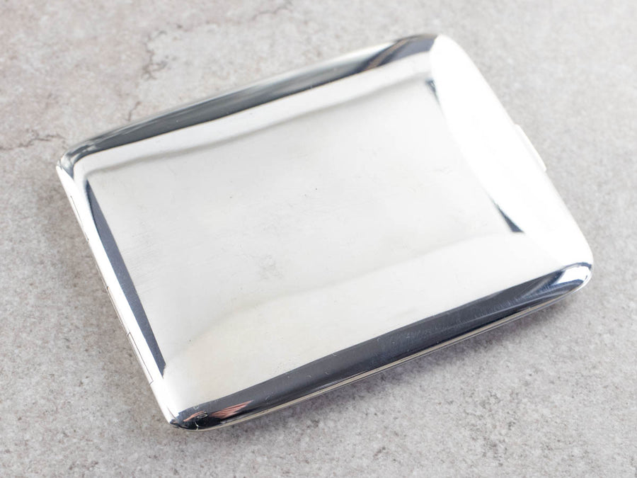 Vintage Plain Sterling Silver Cigarette Case