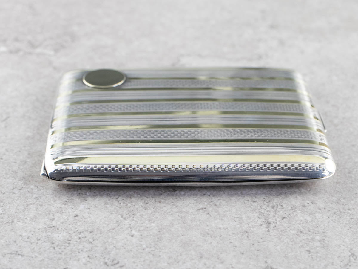 Vintage Elgin Striped Mixed Metal Cigarette Case