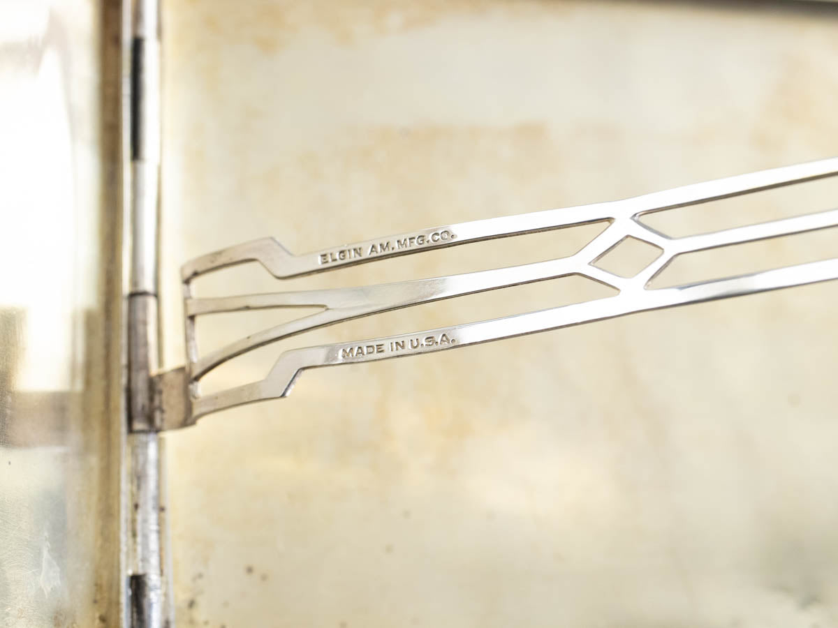 Vintage Elgin Striped Mixed Metal Cigarette Case