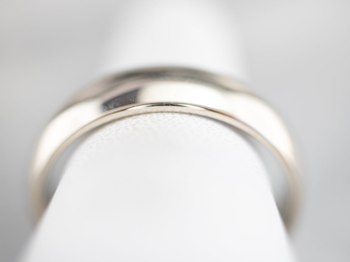 Heavy 14 Karat White Gold Band