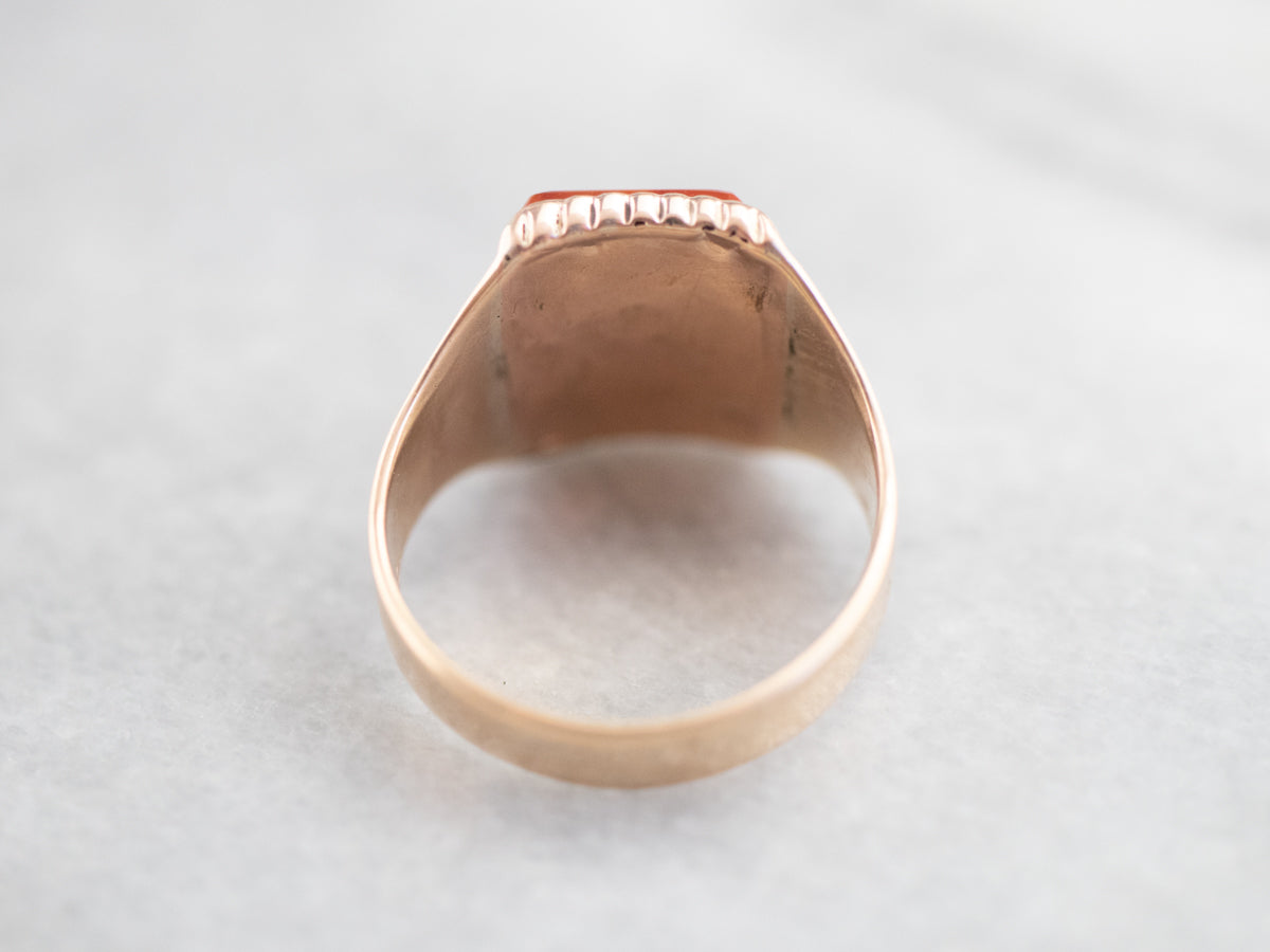 Unisex Antique Rose Gold Jasper Ring