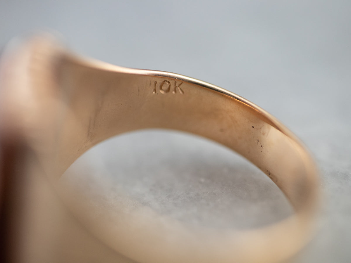 Unisex Antique Rose Gold Jasper Ring