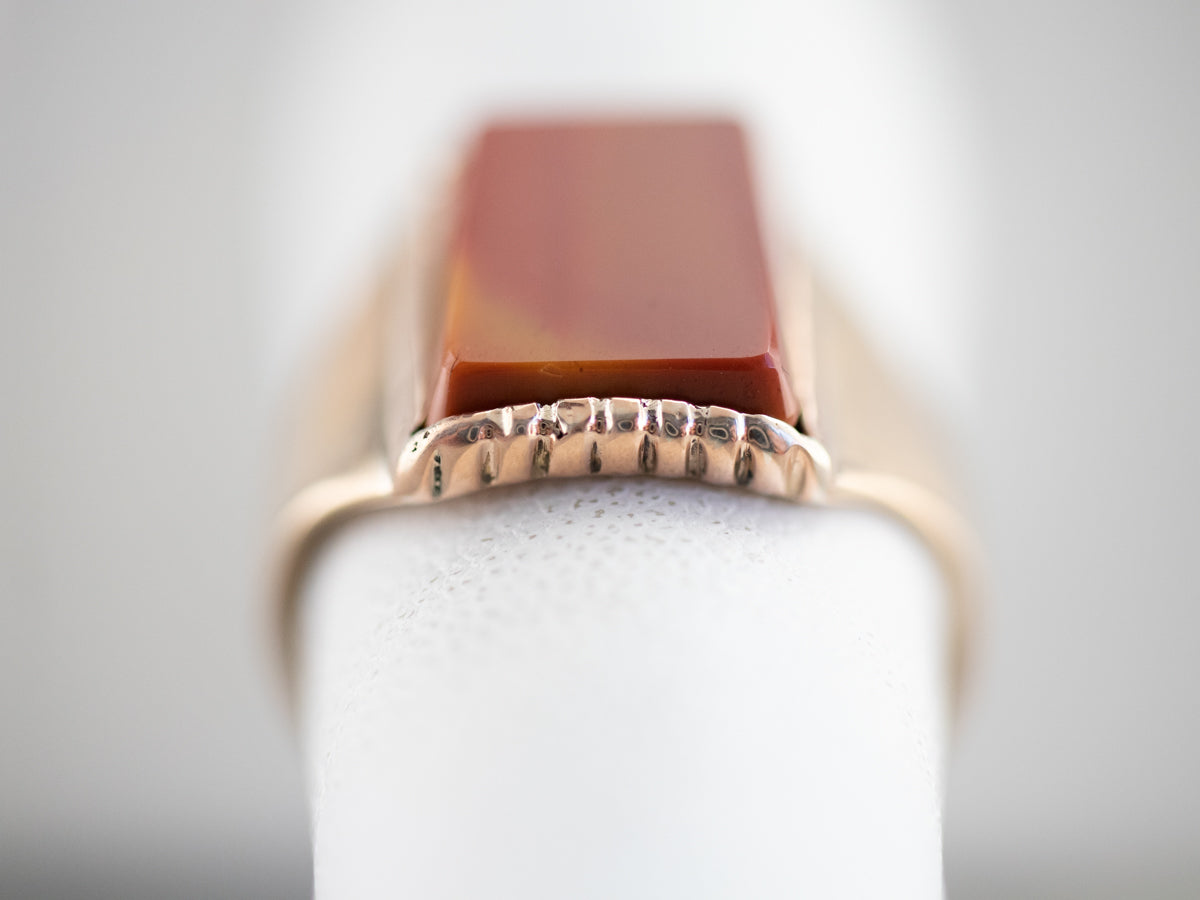Unisex Antique Rose Gold Jasper Ring