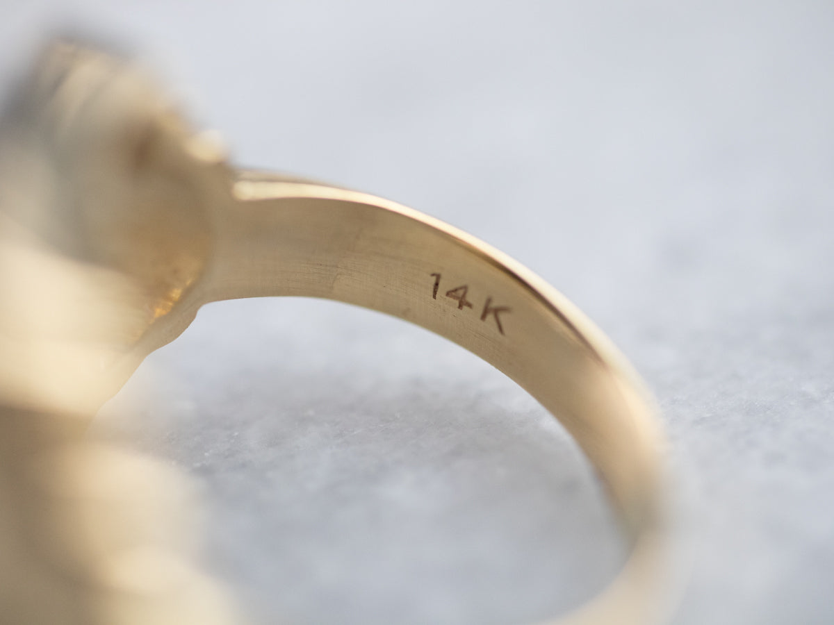 Anillo de sello "DN" retro de diamantes y ónix para hombre,