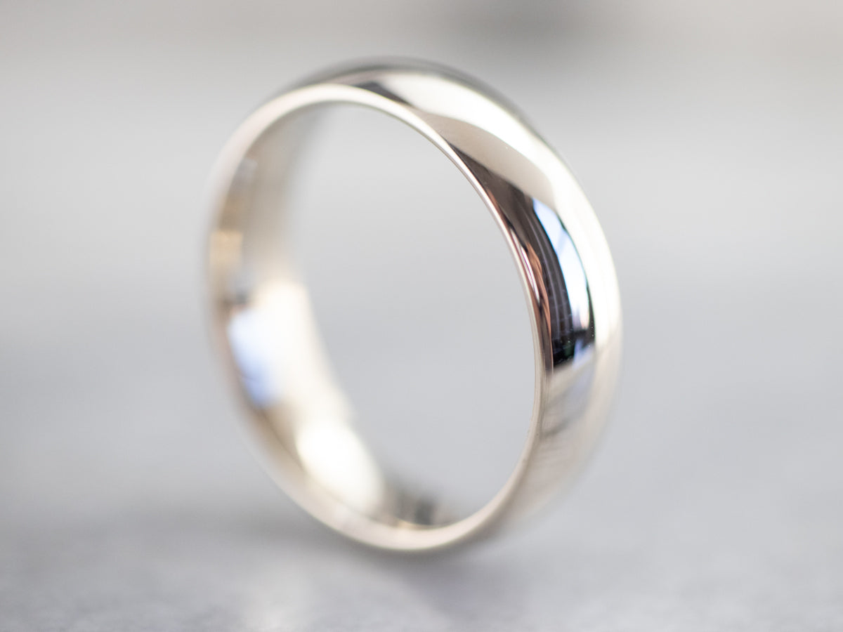 Heavy 14 Karat White Gold Band