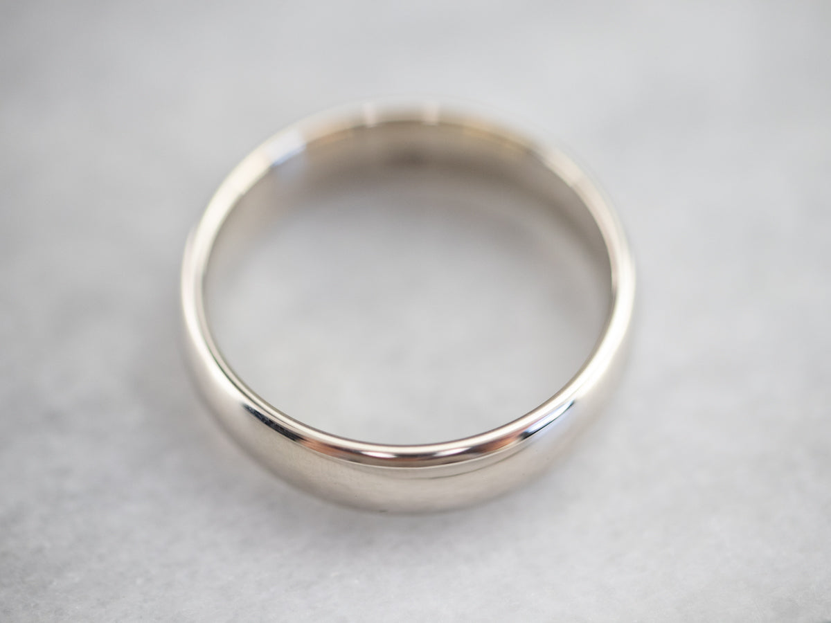 Heavy 14 Karat White Gold Band