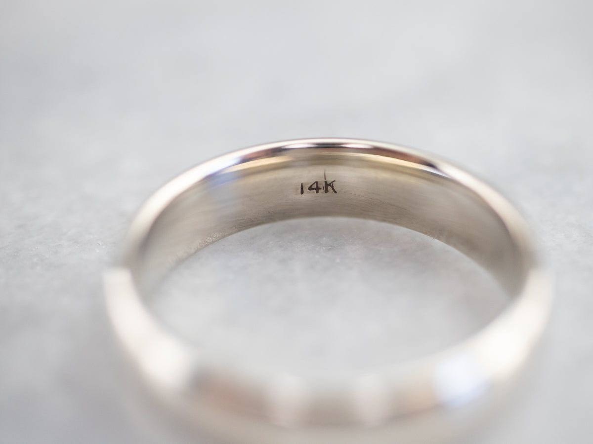 Heavy 14 Karat White Gold Band